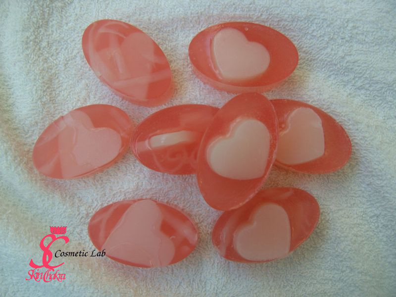 heart embedded valentine soap