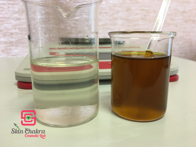 blend the oil phase and water phase in separate beakers