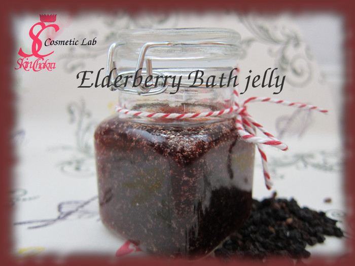 Bath jelly with elderberry extract