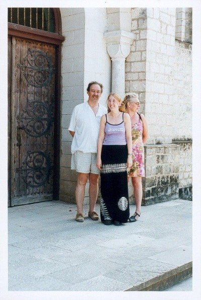 Jilly and her parents in Zinzibar